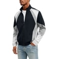 thumbnail image 5 of Umfun Full Zip Track Jackets for Men Casual Color Block Sportswear Stand Collar Lightweight Coat with Elastic Cuffs for Fall, 5 of 8