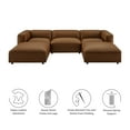 thumbnail image 6 of 5 pcs Modular Sofa, Brown, Faux Leather, Living Room Lounge Cafe Lobby Hospitality Restaurant, Modern Contemporary, HB37675, 6 of 9