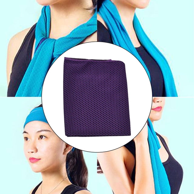 Toalla de refrigeración absorbente para el frío, banda para la cabeza, transpirable, de secado rápido, envoltura para el cuello, toalla fresca para Go Violeta DYNWAVEMX Tela de enfriamiento