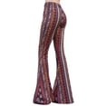 thumbnail image 4 of Daisy Del Sol High Waist Gypsy Comfy Yoga Ethnic Tribal Stretch Palazzo 70s Bell Bottom Fit to Flare Pants, 4 of 8