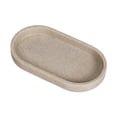 thumbnail image 1 of Bandeja de dispensador de jabón 7.8x3.9 pulgadas Sleek Forma ovalada bandeja de tocador versátil para cepillos de maquillaje accesorio decorativo Beige, 1 of 8