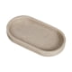 thumbnail image 1 of Bandeja de dispensador de jabón 7.8x3.9 pulgadas Sleek Forma ovalada bandeja de tocador versátil para cepillos de maquillaje accesorio decorativo Beige, 1 of 8
