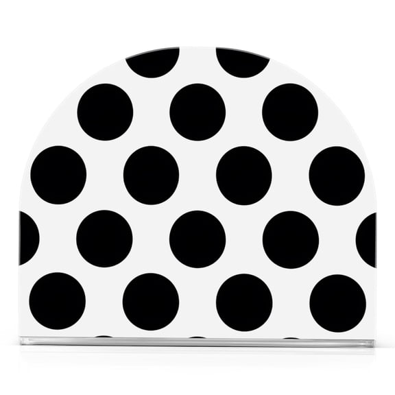 Ryvnso with Black Dots Pattern Acrylic Napkin Holder for Table Paper Kitchen Cocktail Tissue Dispenser