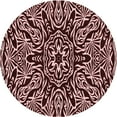 thumbnail image 1 of Ahgly Company Machine Washable Indoor Round Transitional Night Red Area Rugs, 3' Round, 1 of 7