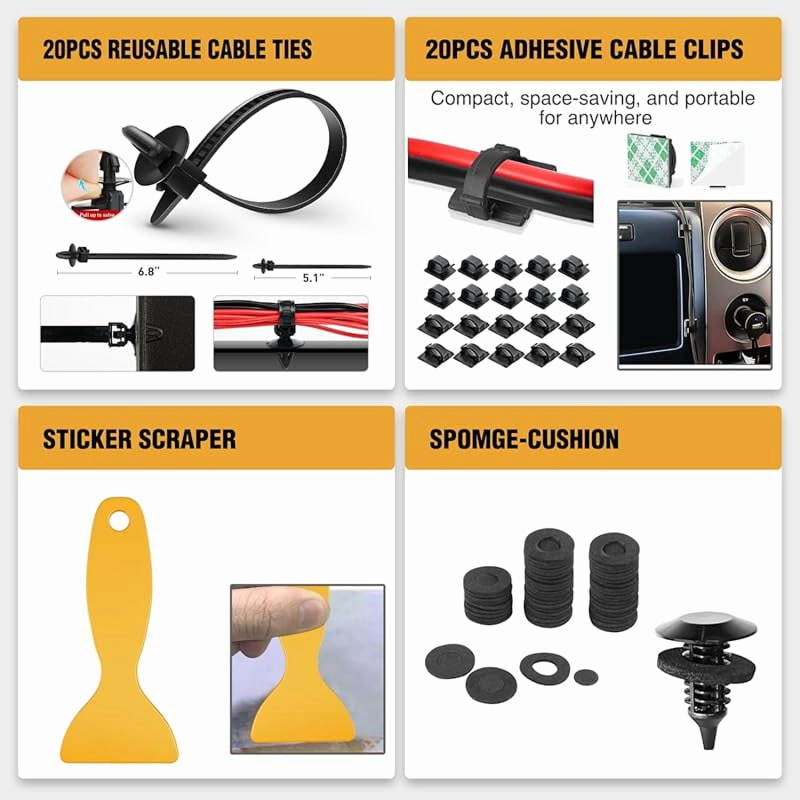 GOOACC - GRC-33 240PCS Bumper Retainer Clips Car Plastic Rivets Fasteners Push Retainer Kit Most Popular Sizes Auto Push Pin Rivets Set -Door Trim Panel Fender Clips for GM Ford Toyota Honda Chrysler