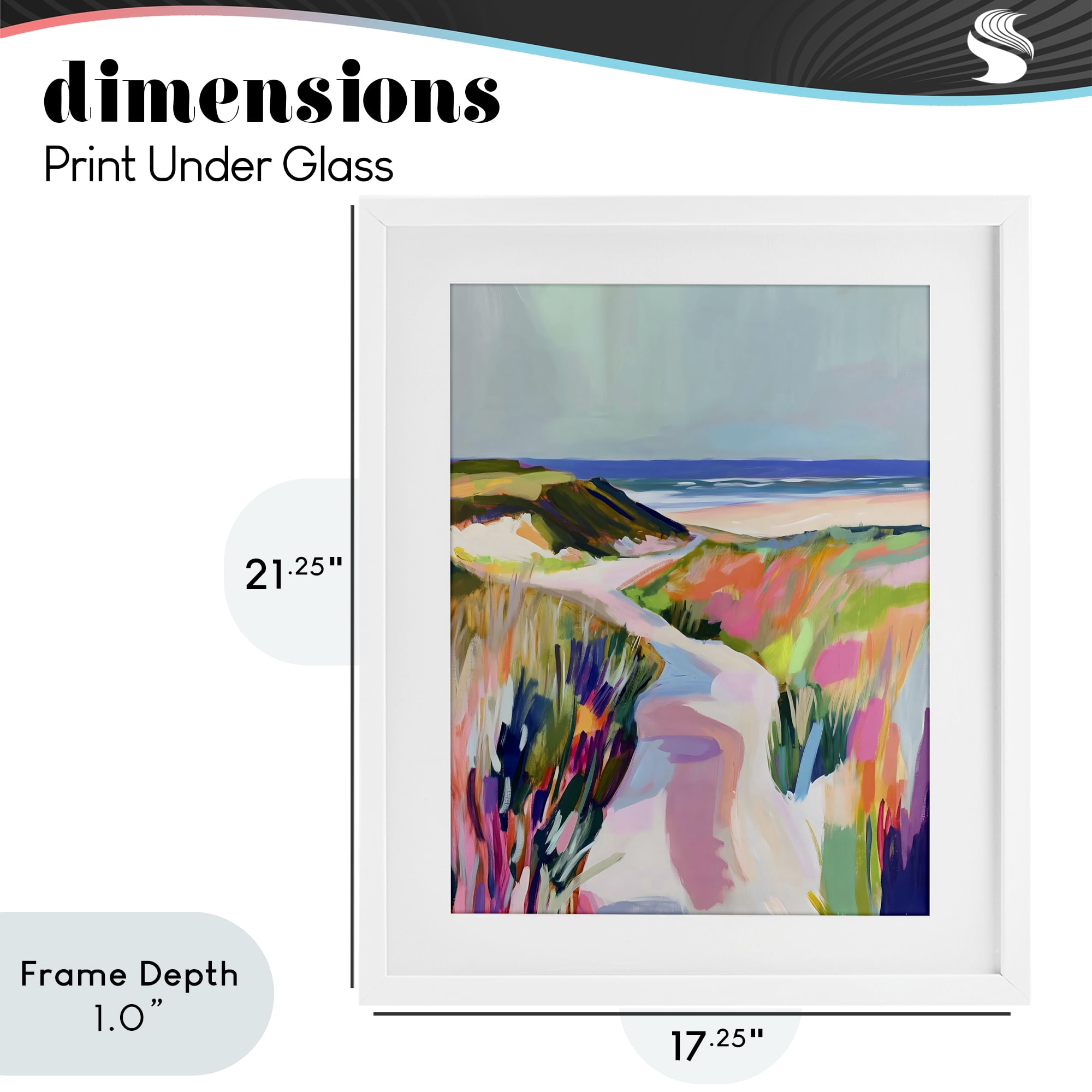 Stupell Industries Pathway Through Pastel Sand Dunes White Framed Print Under Glass, design by The Prints Vibe
