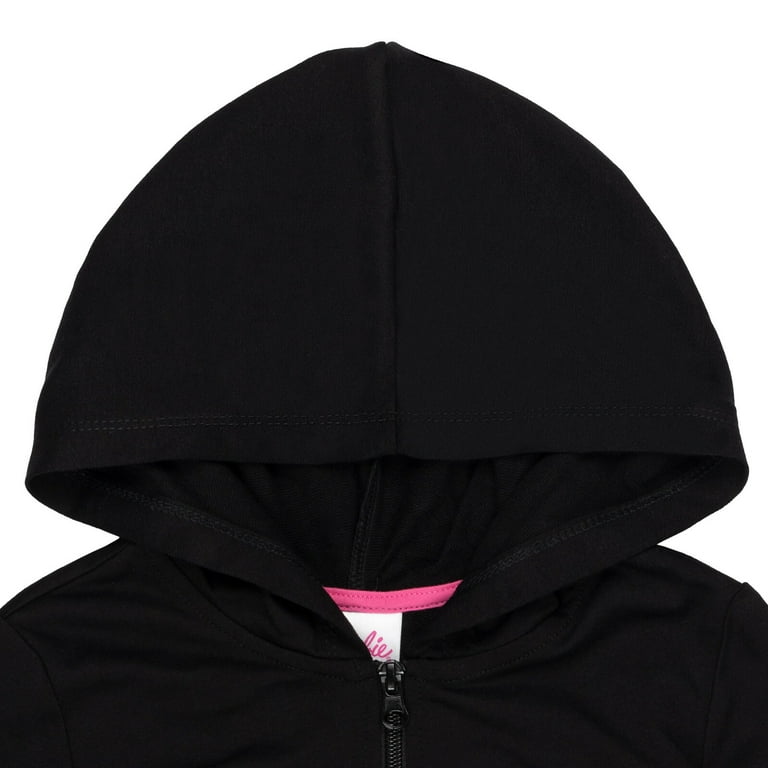 KIDS BLACK FRENCH TERRY ZIP HOODIE