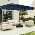 thumbnail image 3 of Autlaycil 15 ft Rectangle Patio Umbrella with Umbrella Base, Crank, Outdoor Market Umbrella (Navy Blue), 3 of 7