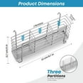 thumbnail image 2 of Sturdy 304 Stainless Steel Utensil Drying Rack Basket Holder with Hooks 3 Divided Compartments, Rust Proof, No Drilling, 2 of 6