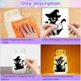 thumbnail image 4 of 24PCS Halloween Silhouettes Stickers Mason Jar Cutouts Decals Castle Witch Stickable Scrapbook Waterproof PVC Lantern Jar Decoration for Wall Windows Frosted Glass Jars Crafts 3.5x3.9in DIY, 4 of 6
