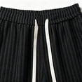 thumbnail image 6 of DODADAWANJ Mens Striped Shorts Big and Tall Wide Leg Baggy Short Comfort Elastic Waist Knee Length Shorts with Drawstring L, 6 of 10