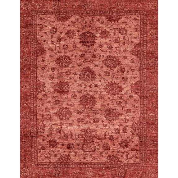 Ahgly Company Indoor Rectangle Abstract Red Abstract Area Rugs, 2' x 5'