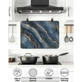 thumbnail image 5 of Abstract Marble Texture Stove Top Covers for Electric Stove, 28'x20'' Gradient Blue Gold Wave Art Glass Ceramic Stove Cover Foldable Rubber Mat Heat Resistant Cooktop Protector for Kitchen, 5 of 8