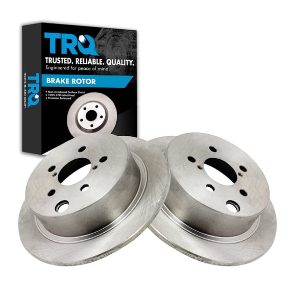 TRQ Rear Brake Rotors Set Solid Fits Select 2016-2021 Subaru Crosstrek 2014-2018 Forester 2012-2021 Impreza 2013-2015 XV Crosstrek