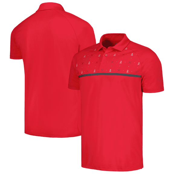 Men's Levelwear Red Los Angeles Angels Sector Batter Up Raglan Polo