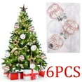thumbnail image 4 of Axiiglly 6Pcs Christmas Balls Ornaments, 2.36" Glitter Transparent Christmas Balls Set with Stuffed, Shatterproof Xmas Hanging Balls for Christmas Trees Decorations, Holiday Party Decor, Rose Gold, 4 of 7