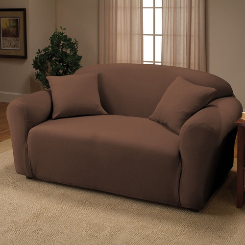 Jersey Stretch Love Seat Protector Slip Cover 70 x 120 Chocolate