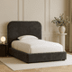 thumbnail image 3 of Cama Matrimonial Tapizada Velvet Shadow Gris Grafito Cabecera Curva Moderna en Terciopelo Artdejol, 3 of 5