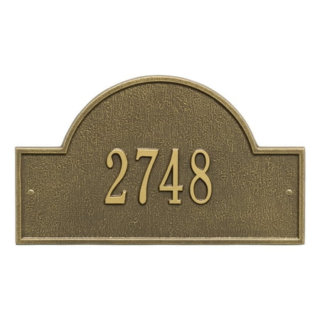 Whitehall 1 Line - Personalized Whitehall Products Standard Wall One Line Arch Marker Address Plaque in Antique Brass