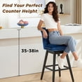 thumbnail image 2 of Fahomiss 26" Counter Height Swivel Bar Stools Set of 2, Blue Velvet Kitchen Island Chairs with Back, 2 of 9