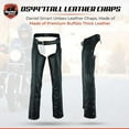 thumbnail image 6 of Daniel Smart Motorcycle Leather Chaps – All Season Unisex Biker Pant with Customizable fit and Jean Style Pockets, 6 of 6