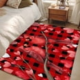 thumbnail image 4 of Rectangle Area Rugs 4 x 6 Ft, Valentine's Day Birds Non-Slip Residential Carpet, Love Branches Red Black Buffalo Plaid Indoor Crawling Mats Runner Rugs for Living Room/Dining Room/Bedroom, 4 of 8