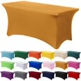 thumbnail image 1 of GFDYREE Spandex Tablecloth 8FT Stretch Table Cover Fitted Rectangular Tables, Universal Stretch Patio Table Cloth for Wedding, Banquet, Party and Event（Gold, 8FT, 1 of 7