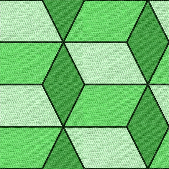 Ahgly Company Machine Washable Indoor Square Transitional Green Area Rugs, 7' Square