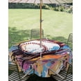 thumbnail image 2 of Baseball Sports, Round Outdoor Tablecloth, Waterproof Table Cloth Cover with Umbrella Hole and Zipper, Minimalist Geometric Smear Art Table Protector for Patio Party Picnic 60" Round, 2 of 6