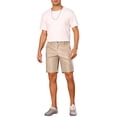 thumbnail image 2 of Lars Amadeus Faux Leather Shorts for Men's Hip Hop Motorcycle Biker Party Disco Shorts 32 Khaki, 2 of 5