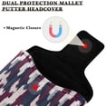 thumbnail image 3 of Haosy Navy Blue Burgundy Houndstooth Golf Mallet Putter Cover Strong Magnetic Leather Golf Club Headcover Closure, 3 of 7
