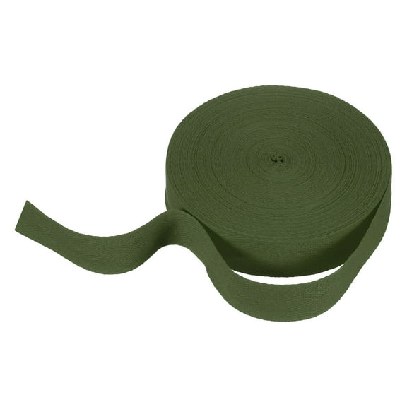 Cotton Twill Tape Ribbon 1-1/5 Inch 23 Yard Herringbone Webbing Tape Roll Bias Binding Tape for DIY Crafts Sewing Gift Wrapping, Olive Green