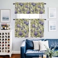 thumbnail image 2 of Purple Hydrangeas Kitchen Curtains Sets for Windows 24 Inch Length, Spring Floral Green Leaf Countryside Rod Pocket Window Treatments Tier Curtains and Valances Set for Bedroom/Bathroom, 2 of 8