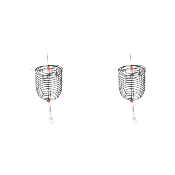 Greeniant Oceans River Lake Baitcasting jaula de pesca portátil reutilizable Metal cebo alimentador Snap Hook Tackles equipo al aire libre Type2 NO2