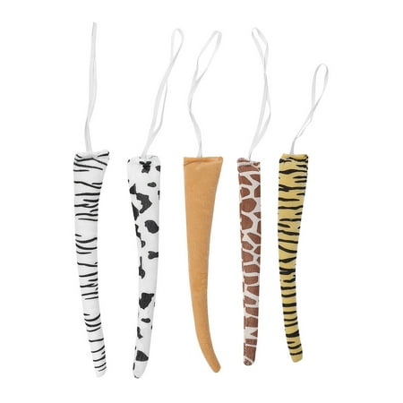 

HEMOTON 5pcs Cosplay Animals Costume Props Plush Tail Prop Dancing Decorative Tail Accessories (Random Style)