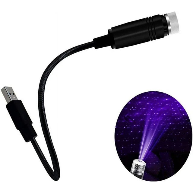 Luz nocturna de estrellas para techo de coche, proyector de estrellas USB portátil flexible y ajustable, proyector de estrellas LED, iluminación romántica para interiores, decoraciones para techo, dor