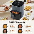 thumbnail image 2 of 6 Quart Air Fryer with Clear Viewing Window, 12-in-1 Functions, Touch Control, Grey, 2 of 7