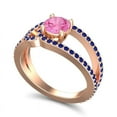 thumbnail image 2 of 2.50 Ct Beautiful Round Cut Pink Sapphire & Blue Sapphire Gemstone Wedding Ring for Ladies Solid 18K Rose Gold Size 8 by Diamond-Capitals, 2 of 8