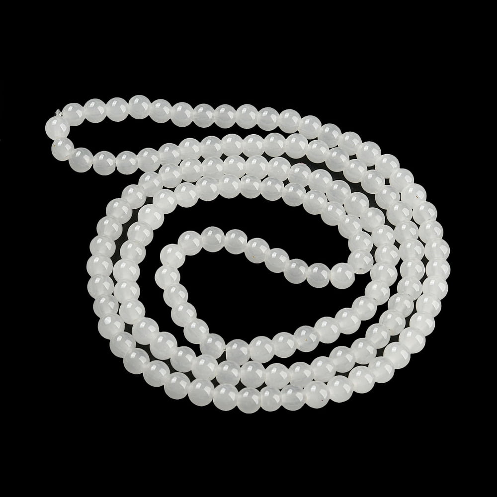 20strands Baking Painted Imitation Glass Round Bead Strands White 6.5mm Hole: 1.5mm about 135~140pcs/strand 31.8 inch