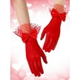 thumbnail image 4 of Dalrosia Women Lace Gloves Party Wedding Gloves Bow Short Glove Evening Elegant Accessories Sun Protection Funeral, 4 of 6