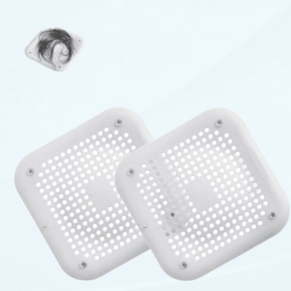 Hair Catcher Drain Strainer 2 Pack Silicone Shower Sink Cover with Suction Cup Kitchen Bathroom Universal Anti Clogging Protector Bathtub Hair Stopper
