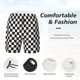 thumbnail image 3 of Fotbe Black and White Checkerboard Traje de Baño para Hombre – Shorts de Natación de Secado Rápido con Forro y Bolsillos-Large, 3 of 6