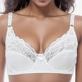 thumbnail image 4 of PEASKJP Women's Push Up Underwire Wirefree Full Figure Lace Wire-Free Bra Nursing Bras, White 95C, 4 of 5