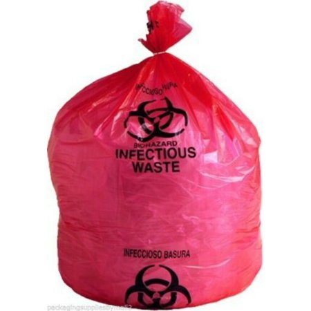 1.5 mil Red Biohazard Can Liners 24  x 24   7 - 10 Gallon Capacity Case of 200