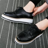 Black Lace-Up Square Toe Flats