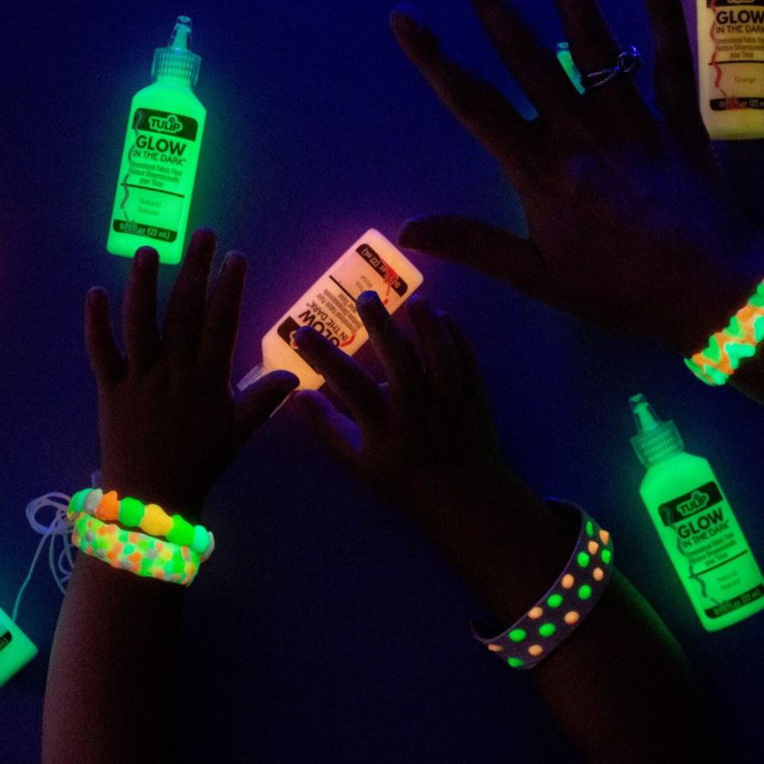 Tulip 0.75 fl oz Dimensional Fabric Paint Glow In The Dark 10 Pack