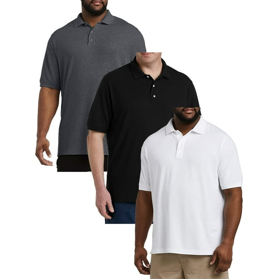 3-Pack Mens Classic Extended Sizing Pique Polo Shirts (3XL-5XL)