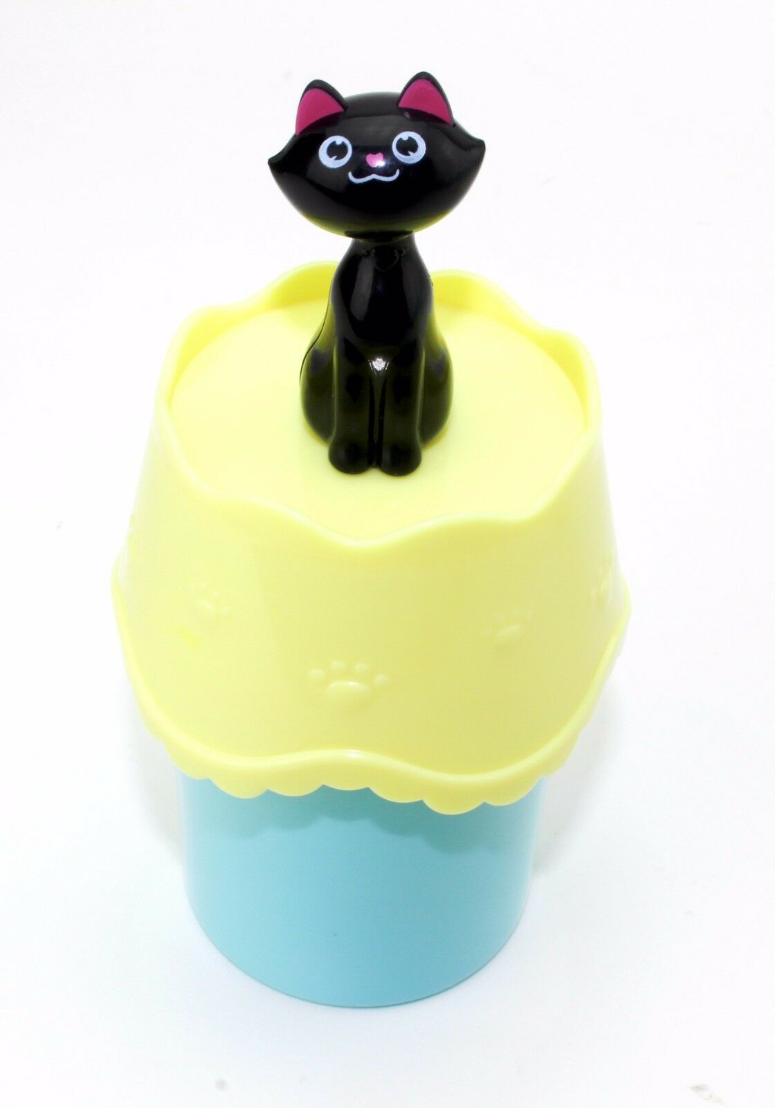 Novelty Design Bathroom Dresser Organizer Cotton Swabs Holder w A Lucky Cat Blue LS02088