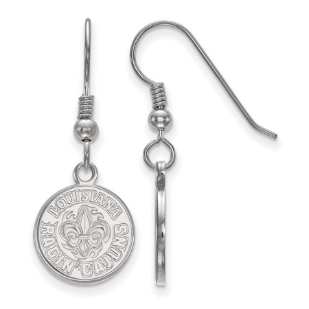 SS Rh-p LogoArt U of Louisiana at Lafayette Small Dangle Earrings Sterling Silver Earrings
