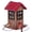 Red Roof & Black Window, variant on Kingsyard Farmhouse Wild Bird Feeder Metal Bird House Feeders for Outdoors Hanging 0.8lb Seed Capacity Unique Bird Feeders for Cardinal Finch Garden Yard Decoration
